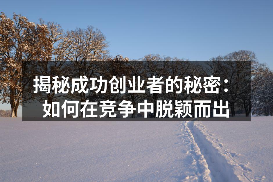 揭秘成功创业者的秘密：如何在竞争中脱颖而出